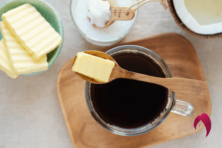 Mettre du beurre et de l'huile dans le café