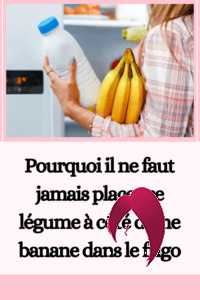 légume à côté d’une banane dans le frigo