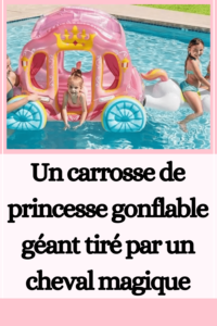 Un carrosse de princesse gonflable géant tiré par un cheval magique