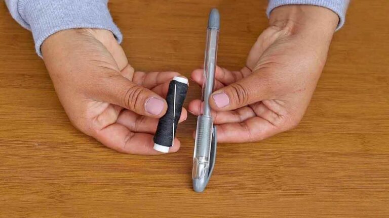 L’astuce du stylo pour enfiler le fil dans l’aiguille