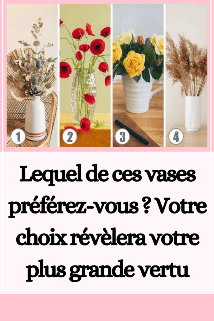 Lequel de ces vases préférez-vous ? Votre choix révèlera votre plus grande vertu