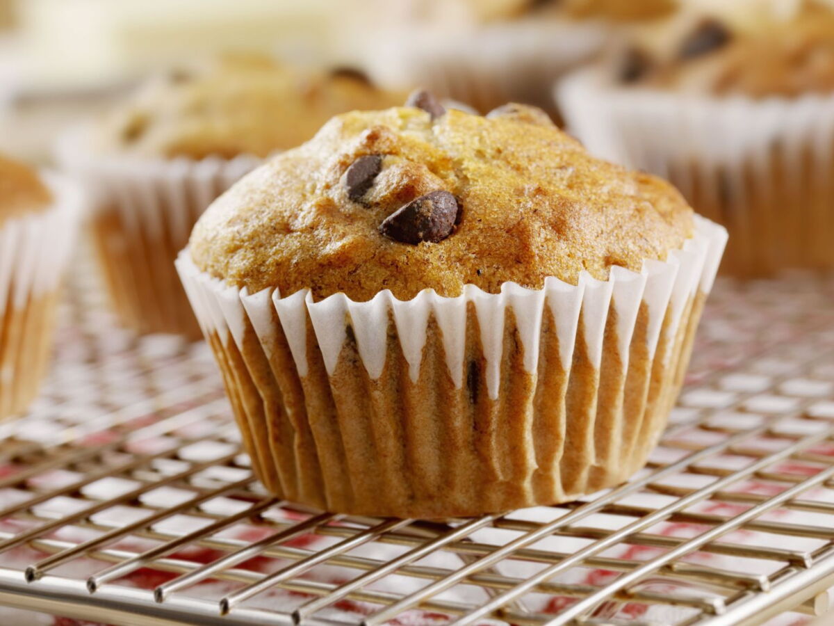 Muffins banane et chocolat, sans beurre ni sucre