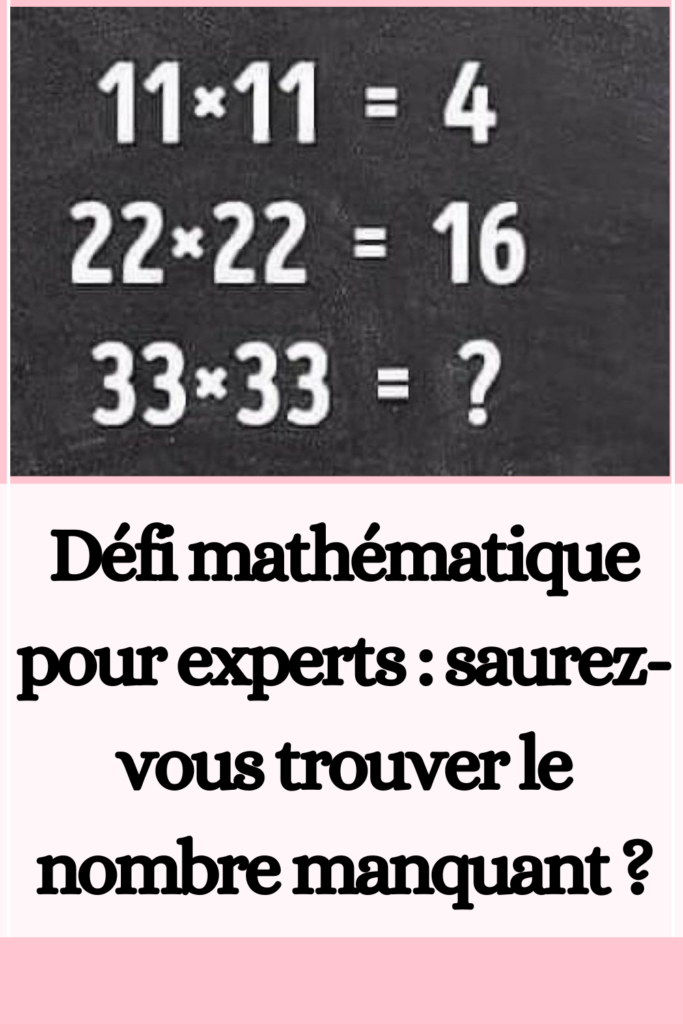 Défi mathématique pour experts