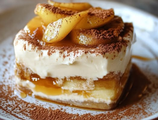 Tiramisu Caramel Beurre Salé et Pommes Poêlées