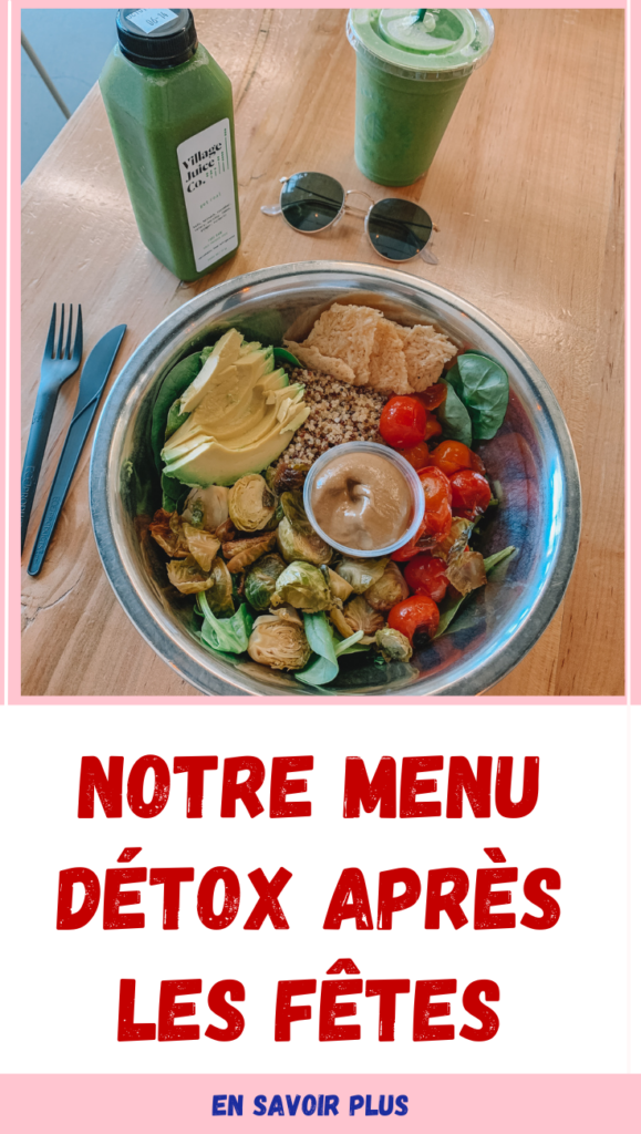 menu détox après les fêtes